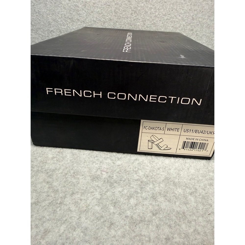 French Connection Dakota-S Sandal 11 White New Block Heel Slingback Box Office - Picture 16 of 16